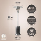 46 000 Btu Outdoor Propane Patio Heater With Wheels  Commercial   Residential  S