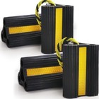 Wheel Chocks 2pair Utility Rubber Blocks Non-slip Rv Truck Trailer Boat Black