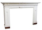 Antique Federal White Wide Wooden Fireplace Mantel