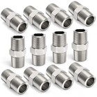-pack 304 Stainless Steel Hex Nipple Male X Male Thread Pipe 1 4  Npt 12