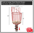 Fruit Picker Pole Tool With Basket Telescoping Long Handle  35-65 Inch Adjustabl