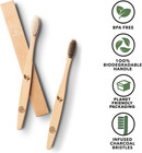 Greenzla Bamboo Toothbrushes For Adults     12 Pack Wooden Toothbrush Set With Cha