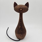 Vintage Otagiri Japan Cryptomeria Wood Mcm Wooden Cat Decor