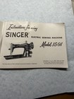 Vintage Original Instruction Manual For Singer Sewing Machine Model 15-91 1954