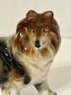 Vintage Ceramic Collie Dog Figurine Japan 3    Tall Mcm