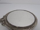 ref288at2  Heavy Antique Silver Plated Hand Held Mirror