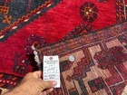 5x10 Antique Oriental Rug Handwoven Vintage Handmade Wool Red Navy Pink Fine Old