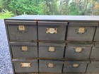 Vintage File Cabinet Ledger Card Catalog Industrial Drawer Storage Gray Rusty 18
