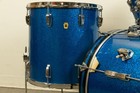 1960s Ludwig Blue Sparkle 14x20 8x12 And 16x16 Drum Set