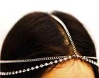 Bohemian Crystal Rhinestone Headband Hair Piece Silver Or Gold Hippy Chain 