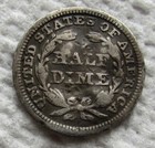 1847 Seated Liberty Silver Half Dime Early Rare Key Date Vf Detail Damaged