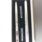 Vintage Rotring Fountain Pen   Ballpoint Pen Set  Brushed Metal  W germany 1980s
