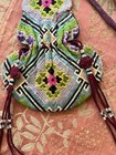 Nice Antique Chinese Double Gourd Embroidered Tobacco Pouch 