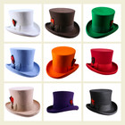 Top Hat  Wool Felt Victorian Steampunk Mad Hatter Cosplay Red Black Purple Gray