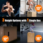 3-in-1 Wood Plyo Box  Non-slip Plyometric Jump Box For Gym  Squats