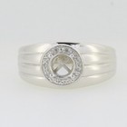 Men s Sterling Silver Semi Mount Ring Setting Round 6x6mm Halo Band Solid Silver