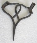 Antique Old Iron Miners Candlestick Sticking Tommy Heart Candle Holder 2 Heart