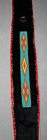 Handmade Native American Beaded Faux Fur Sash Belt Black Red Turquoise Regalia