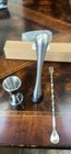 Stainless Steel Cocktail Muddler  Bar Mixing Spoon   Jigger Set