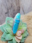 Harold Smith Navajo Sterling Silver Turquoise Ring Signed 925 Long Stone