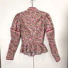 Vintage Betsy Johnson Blouse Womens 2xs Floral Pearl Button Lace Trim Victorian