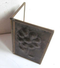 Vintage Repousse Copper     Floral Hinged Hand Mirror Arts   Crafts