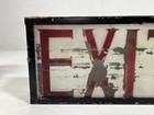 Antique Reverse Painted Glass Exit Sign With Metal Can