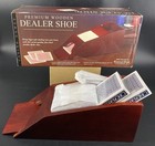Vtg Excalibur Premium Wooden Dealer Shoe 4 Deck Card Holder Casino Games 429w