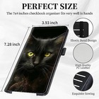 Check Book Cover For Personal Checkbook Pattern Design Pu Leather Black Cat