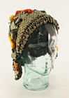   Antique Yemeni Berber Ethnic Headdress W Silver Charms  Coins   Amber Beads