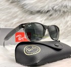 Ray-ban Rb2132 New Wayfarer Sunglasses 55mm Dark Blue Lens Grey Frame Uv Protect