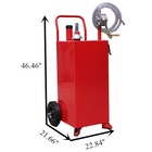 30 Gallon Gas Fuel Diesel Caddy Transfer Tank Rotary Pump Portable Red