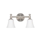 Bathroom Vanity Light Fixtures  Traditional Brushed Nickel 2 Lights Wall Scon   