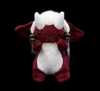 Red Troll Monster With Ivory Faux Fur Hair Plush Art Doll   Orangeblossomdolls