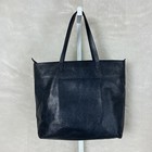 Madewell J1952 Navy Blue Leather The Zip-top Transport Tote Bag
