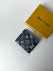 Louis Monogram Leather Bifold Wallet Navy Blue M29136