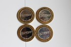 10 Dollar Gaming Tokens - Hotel Aladdin Las Vegas 4pcs Silver   Brass