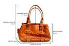 Women s Tan Leather Shoulder Handbag Classic Satchel Tote Bag Elegant Purse