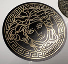 Versace 3 5  Large Medusa Head Black Round Sticker Stamp Designer Logo Gift Wrap
