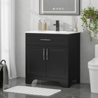 30  Bathroom Vanity With Sink  Soft Close Cabinet  Black Bathroom Storage Set