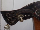 Vintage Motorcycle Leather Kidney Studded Belt