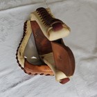 Vintage Pair Western Natural Rawhide Braided Stirrups 5 25  Wide X Tread 2 75 