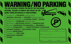 100 Mess Parking Violation Stickers  8x5 In     Green Multi-reason Warning Labels 