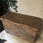 Vintage Lerner Sewing Recipe Grandmas Box Flip Lid With Drawer Faux Wood Storage