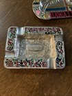 Lot Of 8 Vintage State Souvenir Painted Metal Trinket Dish Ashtrays