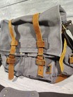 Sechunk Vintage Military Leather Canvas Laptop Bag Messenger Bag