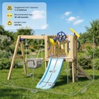 Outsunny Wooden Swing Set With Slide  Baby Swing Seat  Fort For 1 5-4 Years