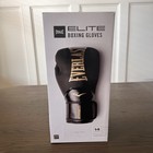 Everlast Elite Pair Of Hook And Loop Training Boxing Gloves Black 14 Ounces New