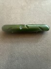 Vintage 1940s Green Carved Bakelite Bar Pin Art Deco Brooch