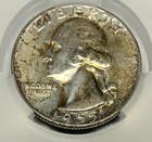 1955-d Washington Quarter Cac Graded Ms65 Toned Mint State Us 25c Coin